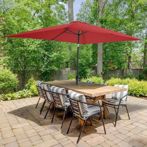 10 Rectangular Patio Umbrella, Red, Pure Garden, Mfr#: 50-LG1274