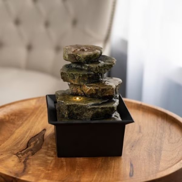 Nature Spring LED Tabletop Rock Water Fountain, Nature Spring, Mfr#: 203122IKP