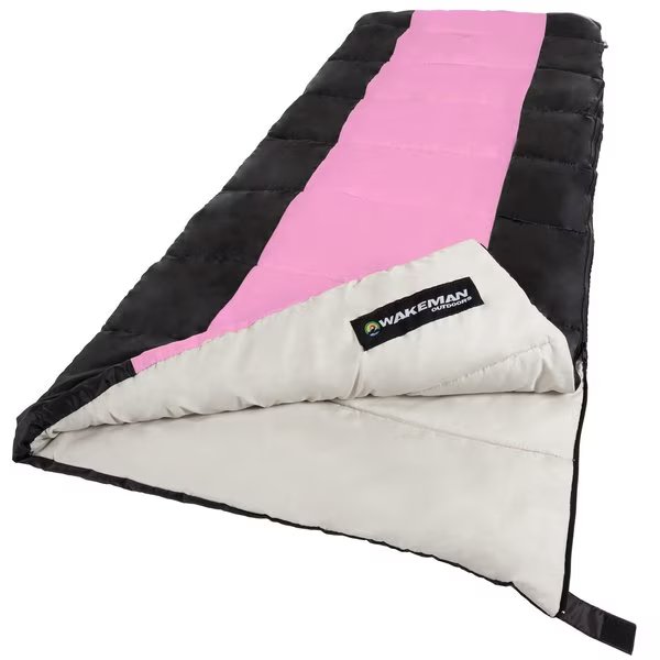 Lightweight Sleeping Bag - Otter Tail Sleeping Bag for Adults and Children by Pink/Black, Wakeman, Mfr#: 75-CMP1025