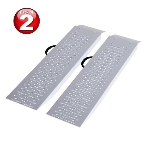Loading Ramps Steel Set for ATVs, Motorcycles, Mowers, Carts Use with Pickup Trucks, 1200lb Capacity, Fleming Supply, Mfr#: 329331BKL
