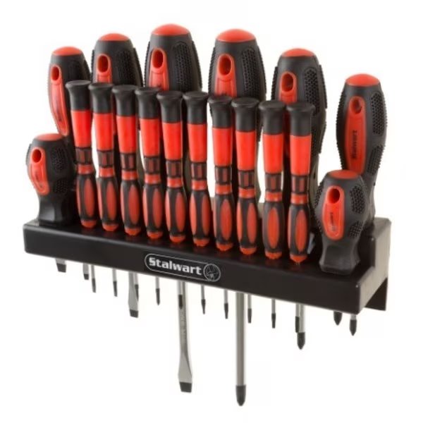 18-piece Screwdriver Set with Wall Mount and Magnetic Tips, Precision Kit, Flatheads, Phillips, Torx, Fleming Supply, Mfr#: 629782ZIY