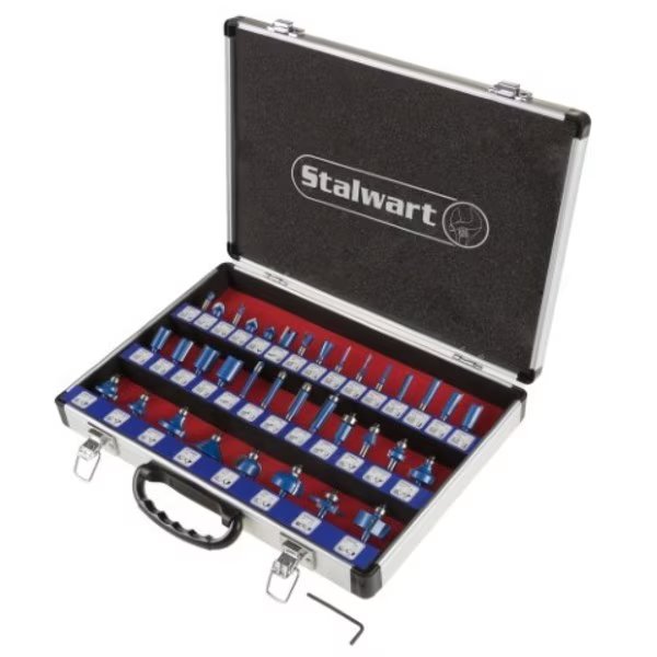 35-piece Router Bit Set with Shank and Aluminum Storage Case, Tools for Home Improvement and DIY, Fleming Supply, Mfr#: 356624SMA