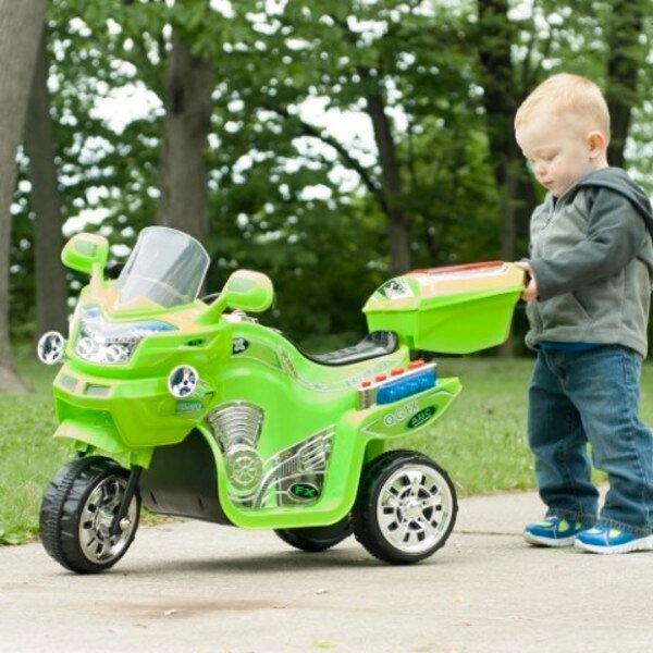 Ride on Toy, 3 Wheel Motorcycle Trike, Battery Powered for Boys and Girls, 2-5 Year Old, Green FX, Toy Time, Mfr#: 974490FBW