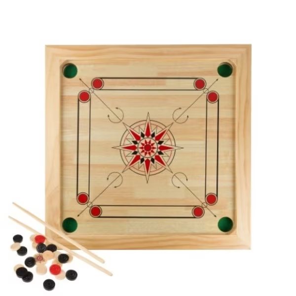 Carrom Board Game Classic Strike and Pocket Table Game with Cue Sticks, Coins, Queen for Adults/Kids, Toy Time, Mfr#: 431560MRK