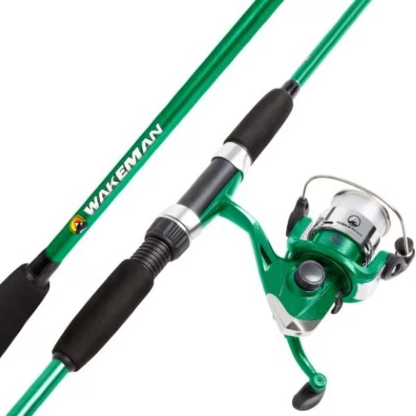 Fishing Rod and Reel Combo, Spinning Reel, Gear for Bass and Trout Fishing, Great for Kids, Green, Leisure Sports, Mfr#: 958638ILK