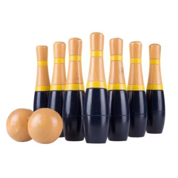 Lawn Bowling Game/Skittle Ball for Indoor / Outdoor with Pins, Balls, Bag for Kids, Adults (8 Inch), Toy Time, Mfr#: 845936LWT