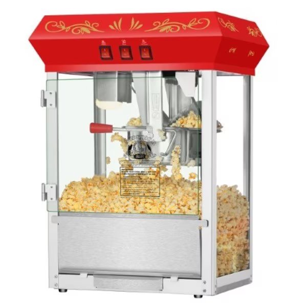 Countertop Movie Night Popcorn Popper Machine-Makes Approx. 3 Gallons Per Batch-- (8 oz., Red), Superior Popcorn Co, Mfr#: 812604WSN