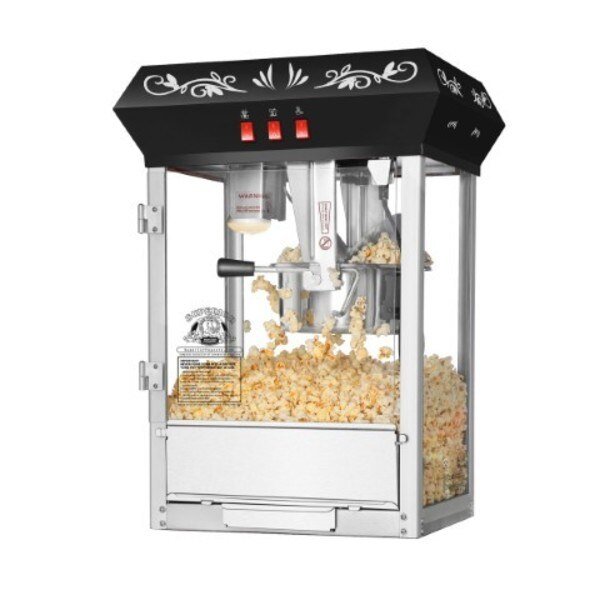 Countertop Popcorn Machine Antique Style Popper, 8-ounce Kettle, Drawer, Tray, Scoop (Black), Superior Popcorn Co, Mfr#: 886085JVP