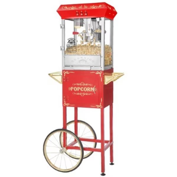 Carnival Popcorn Popper Machine With Cart-Makes Approx. 3 Gallons Per Batch-- (8 oz., Red), Superior Popcorn Co, Mfr#: 554852NTY