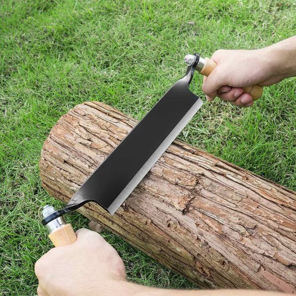 8-inch Draw Knife, Straight Draw Shaver, wood Grip Handles, Blade Cover Debarking Tool, Earth Worth, Mfr#: 83-DT5223