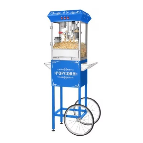 6098 Great Northern Popcorn Blue Foundation Popcorn Popper Machine Cart, 8 Ounce, Great Northern Popcorn, Mfr#: 338034BHQ