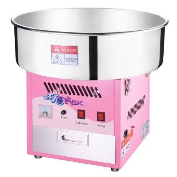 Cotton Candy Machine and Cart, Vortex Floss Maker, Stainless Steel Pan, Storage Drawer for Parties, Great Northern Popcorn, Mfr#: 378049UBH