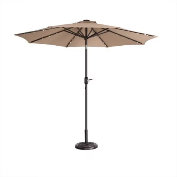 Nature Spring 9 Foot Patio Umbrella LED Lights, Beige, Nature Spring, Mfr#: 761895GFH