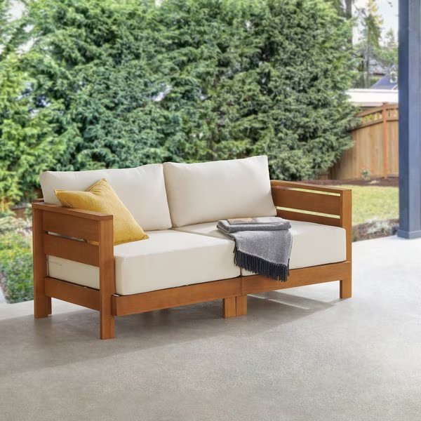 Barton Weather-Resistant 2-Person Outdoor Loveseat with Stain-Resistant and Fade-Proof Cushions, Alaterre Furniture, Mfr#: 80-OUTD-WD-2SOFA