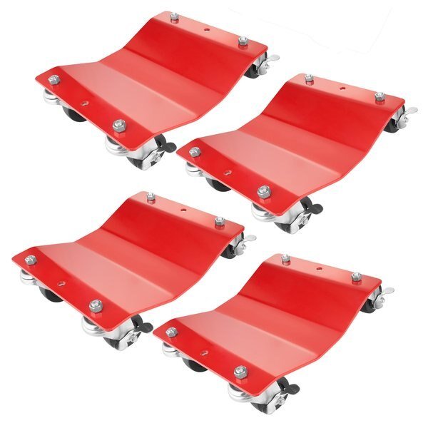 Under Vehicle Tire Skates with Heavy-Duty Roller Wheel Casters by Red, Pentagon, Mfr#: 83-DT5497