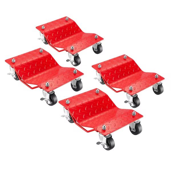 4-Piece Solid Steel Car Lift Dolly Set for Moving Cars, Trucks, and Boats Red by, Pentagon, Mfr#: 83-DT5501