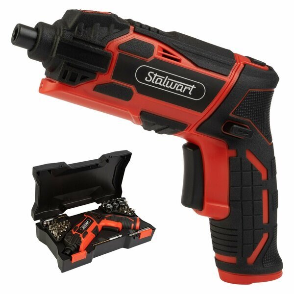 45-Piece 4V Cordless Screwdriver Set, Red, Stalwart, Mfr#: 75-PT2001