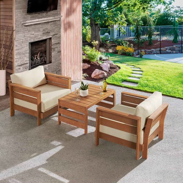 Barton Weather-Resistant Set of 2 Outdoor Patio Furniture Set with 2 Chairs and Small Coffee Table, Alaterre Furniture, Mfr#: 80-OUTD-WD-CH-SET2