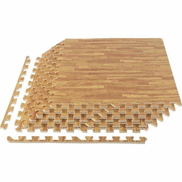 Foam Floor Mat 6PK - 24 SQFT, Light Wood, 6PK, Stalwart, Mfr#: 75-6404