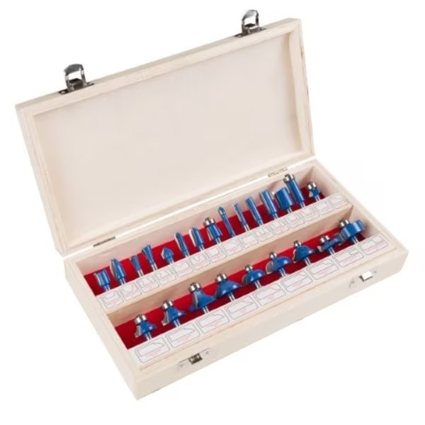 Fleming Supply 24-Piece Router Bit Set, Carbide Tipped, 1/4 inch Shafts and Includes Wood Case, Fleming Supply, Mfr#: 589605TDR