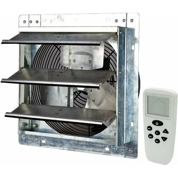 Silver 772 CFM 12 in. Electric Powered Gable Mount Shutter Fan/Vent, Iliving, Mfr#: ILG8SF12VC