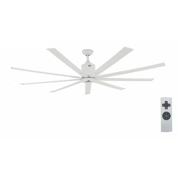 White 72 in. Indoor Ceiling Fan with IR Remote, High Volume Low Speed and Reversible, Iliving, Mfr#: ILG8HVLS72