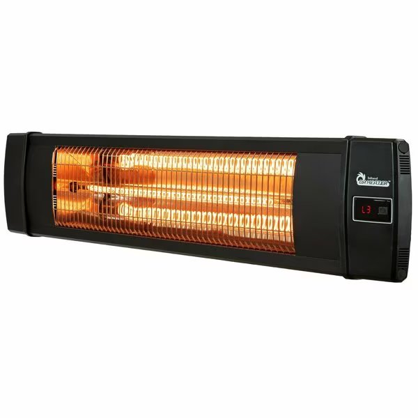 Black 1500-Watt Electric Carbon Infrared Space Heater Wall or Ceiling Mount with Remote Control, Dr Infrared Heater, Mfr#: DR-238