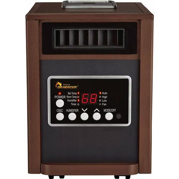 Walnut Advanced Dual Heating System with Humidifier and Oscillation Fan and Remote Control, Dr Infrared Heater, Mfr#: DR-998W