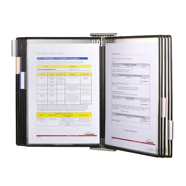 Antimicrobial Desktop Unit, SS Base/Mount Plate, 10 Pockets, Black, Tarifold, Mfr#: DA271SS