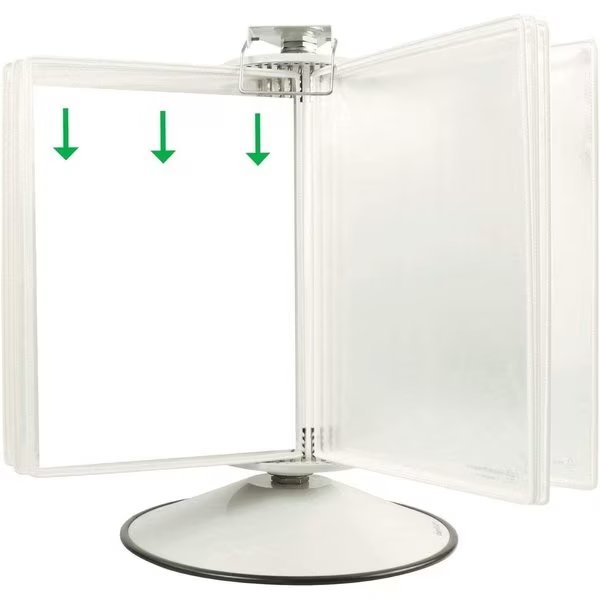 Rotary Display Unit Base, 50 Pockets, White, Tarifold, Mfr#: RA295W