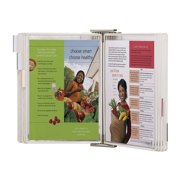 Antimicrobial Wall Display Unit 10 White Pockets, Stainless Steel, Tarifold, Mfr#: WA221SS