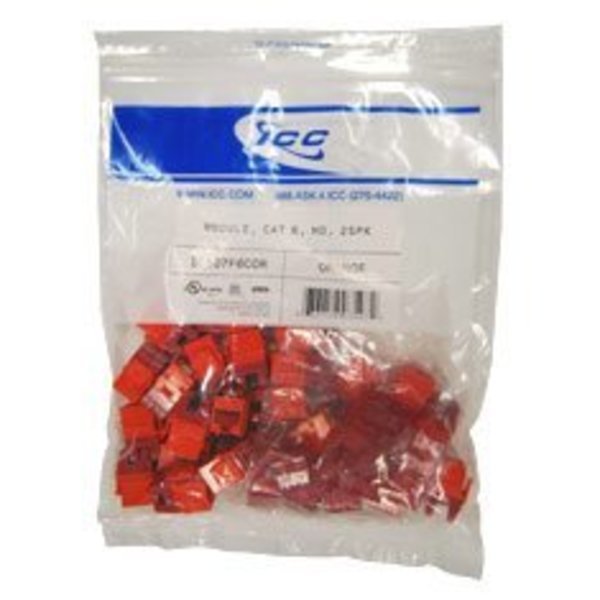 MODULE, CAT 6, HD, 25PK, YELLOW, Icc, Mfr#: IC107F6CYL