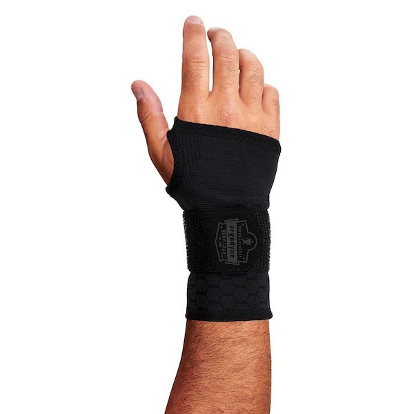 Wrist Support Sleeve, Single Strap, Black, XL