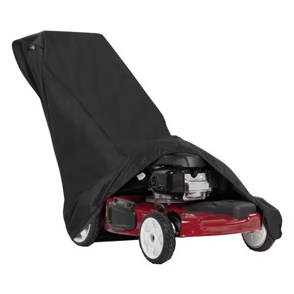 Chalet Lawn Mower Cover, 75 in. L x 25.5 in. W x 23 in. H, Black, Modern Leisure, Mfr#: 3041