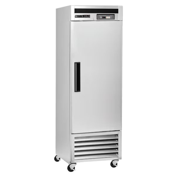 Refrigerator 23 cu.ft., Single Dr, Comm. Upright, Stainless Int/Ext, Maxx Cold, Mfr#: MCR-23FD