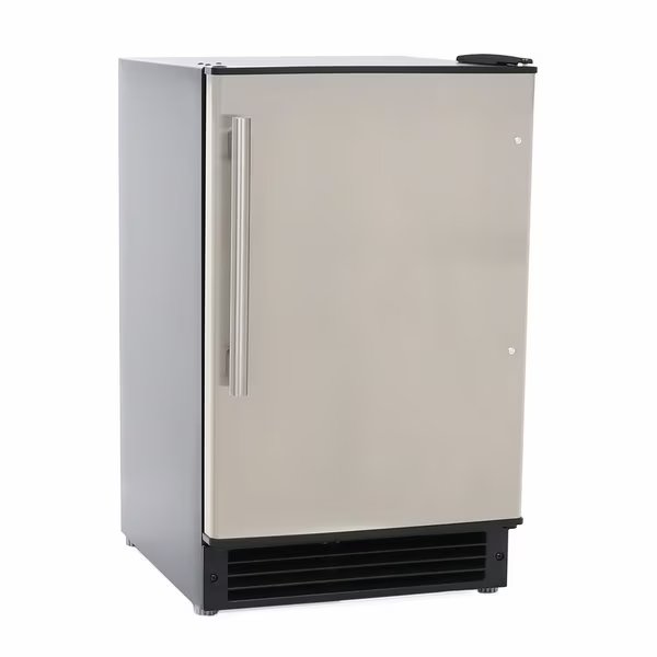 Countertop or Built-In Ice Maker, 15 in.W, 15 lbs, Crescent Ice Cubes, Black with Stainless Steel Door, Maxx Ice, Mfr#: MIMC15C
