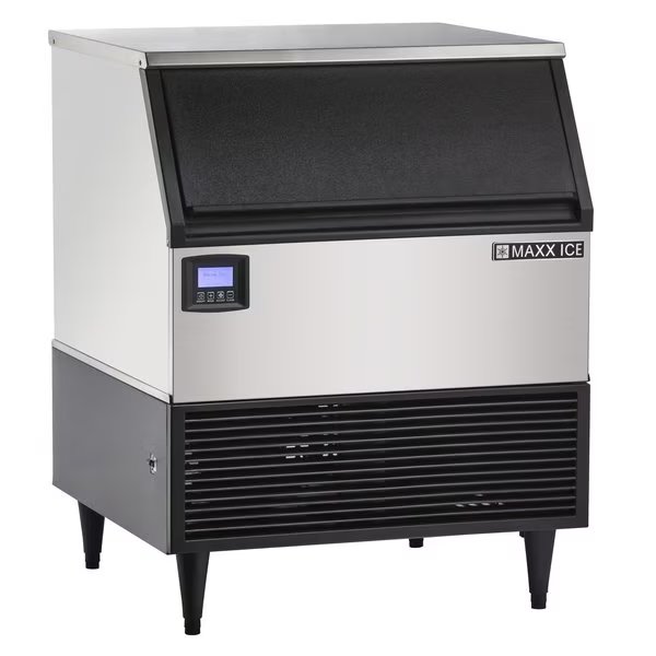 Intelligent Series Self-Contained Ice Machine, 320 lbs, Dice Ice Cube, Stainless Steel with Black Trim, Maxx Ice, Mfr#: MIM320N