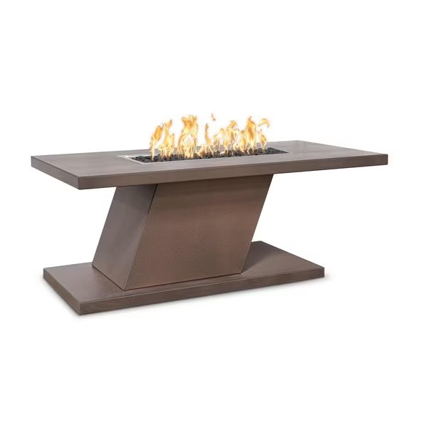 60 Rectangular Imperial Fire Table - Powder Coated Metal - Java - Match Lit - Natural Gas, The Outdoor Plus, Mfr#: OPT-IMPC6024-JAV-NG