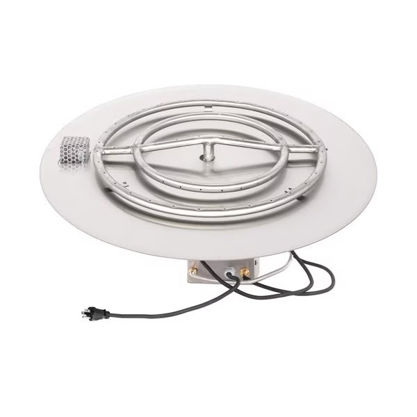 18 Round Flat Pan & 12 Round Stainless Steel Burner - Low Voltage Electronic Ignition, The Outdoor Plus, Mfr#: OPT-110018BPE12