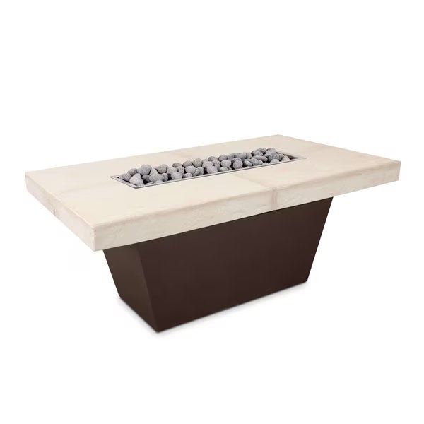 48 Tacoma Fire Table Smooth Concrete, 12V Electronic Ignition, Vanilla Concrete Top, Natural Gas, The Outdoor Plus, Mfr#: OPT-TACS4830E12V-VAN-GRY-NG