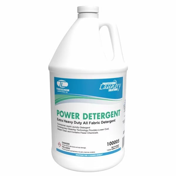 Laundry Detergent, 1 gal Bottle, Liquid, Odourless, Greenish blue, 4 PK, Theochem, Mfr#: 100005-99990-7G