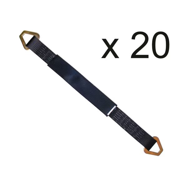 2" x 24" Axle Straps w/ Sleeve & D Rings
WLL: 3,333 lbs., PK20, Tie 4 Safe, Mfr#: RT41A-24M18-BL-C-20