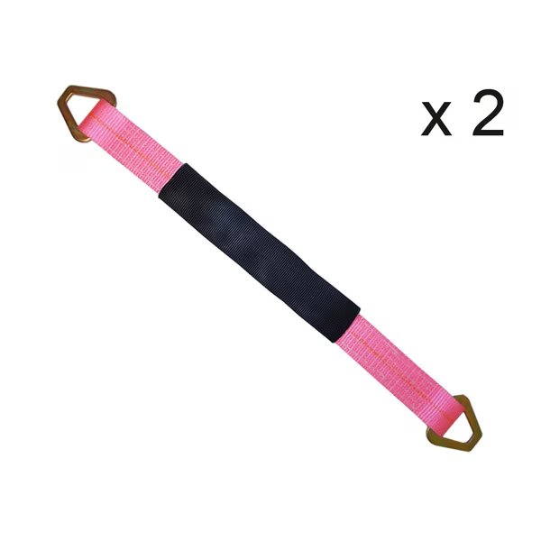 2" x 24" Axle Straps w/ Sleeve & D Rings
 WLL: 3, 333 lbs.
 , PK2, Tie 4 Safe, Mfr#: RT41A-24M18-PK-C-2