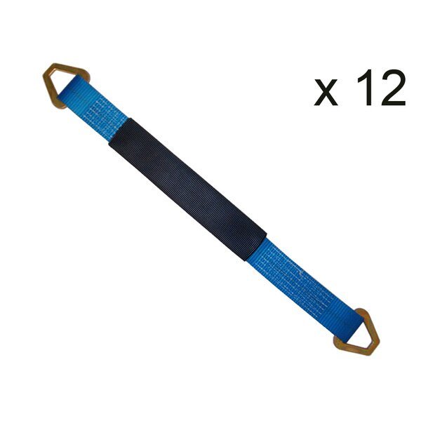 2" x 48" Axle Straps w/ Sleeve & D Rings
 WLL: 3, 333 lbs.
 , PK12, Tie 4 Safe, Mfr#: RT41A-48M18-BU-C-12