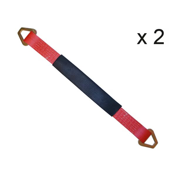 2" x 72" Axle Straps w/ Sleeve & D Rings
 WLL: 3, 333 lbs.
 , PK2, Tie 4 Safe, Mfr#: RT41A-72M18-R-C-2