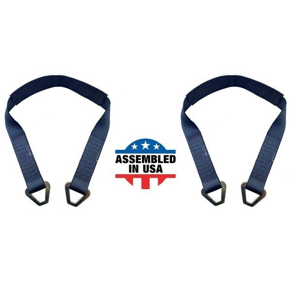 2" x 21" Axle Straps w/ Sleeve & D Rings
 WLL: 3, 333 lbs.
 , PK2, Tie 4 Safe, Mfr#: RT41A-21M18-BL-C-2
