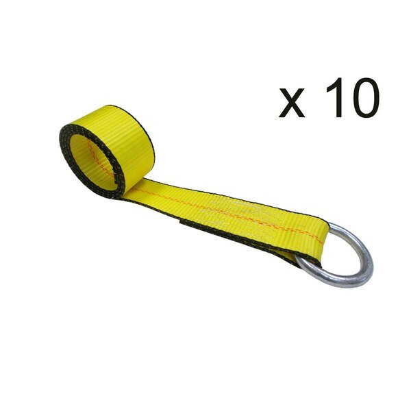 2" x 8' Lasso Strap w/ O Ring
 WLL: 1, 667 lbs.
 , PK10, Tie 4 Safe, Mfr#: TWS21-2508-W9-10