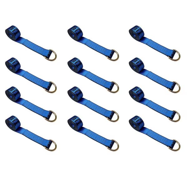 2" x 10' Lasso Strap w/ D Ring Auto Tie Down Wheel Lift Tow Truck Trailer, 12PK, Tie 4 Safe, Mfr#: TWS21-510-W27-BU-C-12