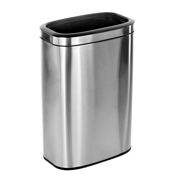 10.5 Gal. Stainless Steel Rectangular Liner Open Top Trash Can, Alpine Industries, Mfr#: 470-40L