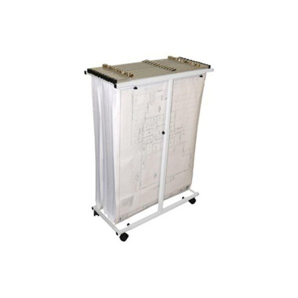 Mobile Vertical Plan Center for Blueprints, White, Adiroffice, Mfr#: ADI614-WHI